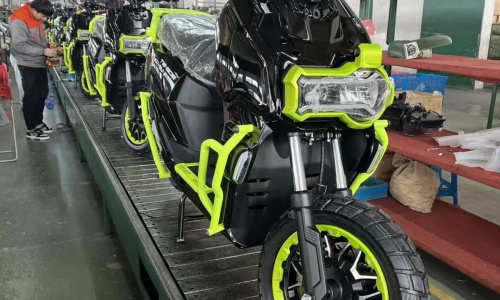 Motorcycle Assembly in Progress