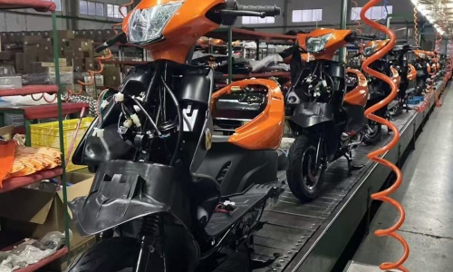 Motorcycle Assembly in Progress